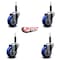 Service Caster 3.5'' Blue Poly Wheel Swivel 3/4'' Expanding Stem Caster Set, 4PK SCC-EX20S3514-PPUB-BLUE-34-4 - alternate 3